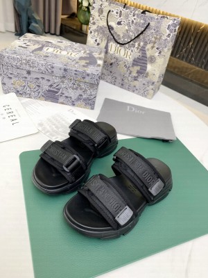 Dior D-Wander Flat Strap Sandals Black 2021 Collection