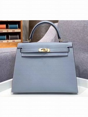 Hermes Kelly 25cm Bag in Original Epsom Leather Baby Blue