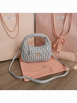 Miu Miu Wander Matelasse Original Sheepskin Bag 5BC125 Grey