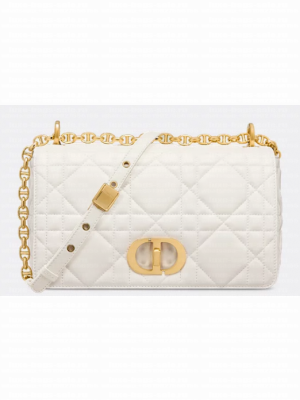 Dior Medium Soft Dior Caro Bag Macrocannage Lambskin M9253UHPA Latte