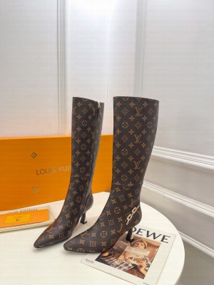 Louis Vuitton Sparkle Heel High Boots 6.5cm in Monogram Canvas 2023