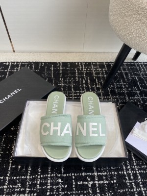 Chanel CC Logo Fabric Slide Mule 2024 013