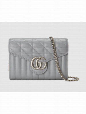 Gucci GG Marmont matelasse mini bag 474575 gray