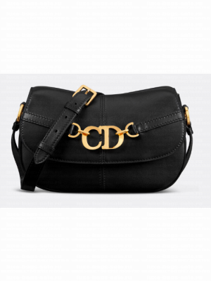 DIOR Small CD Besace Bag M9380UB Black Calfskin