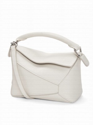 Loewe Mini Puzzle Bag In Soft Grained Calfskin Cream