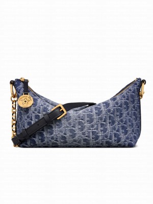 Christian Dior Diorstar Hobo Bag with Chain Blue