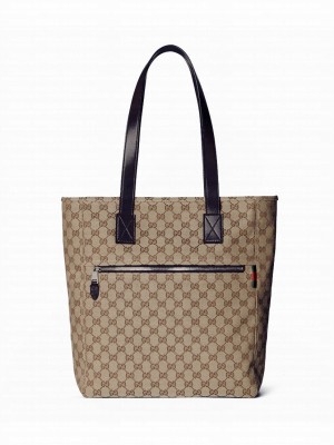 Gucci GG Canvas Medium Tote Bag Coffee