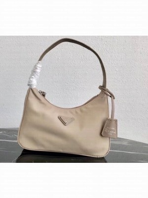 Prada Re-Edition 2000 Nylon Mini Hobo Bag 1NE515 Beige 2020