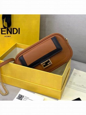 Fendi Easy 2 Baguette Chain Mini Bag Brown  2021 Collection