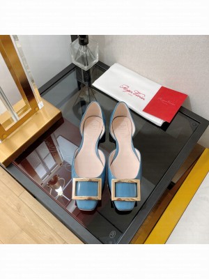 Roger Vivier Trompette Dorsay Metal Buckle Ballerinas in Patent Leather 05