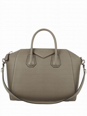Givenchy Antigona Leather Large Duffel Light Gray