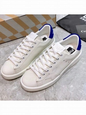 Golden Goose Purestar White Calfskin Sneaker Blue Spring/Summer 2021 Collection 35