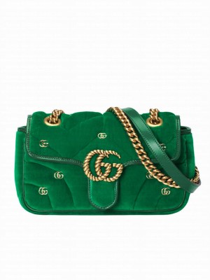 Gucci GG Marmont Mini Shoulder Bag 446744 Green