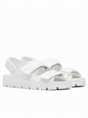 Prada Women's Padded Nappa Leather Sandals White