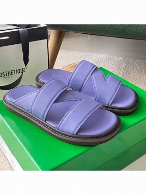 Bottega Veneta Band Cross Flat Sandals Purple  2021 Collection