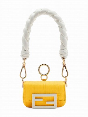 Fendi Nano Baguette Charm 7AR996 Yellow