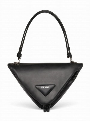 Prada Padded Nappa Leather Handbag 1BA315 Black