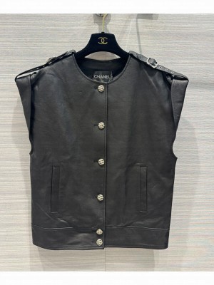 Chanel Women's Leather Vest Black