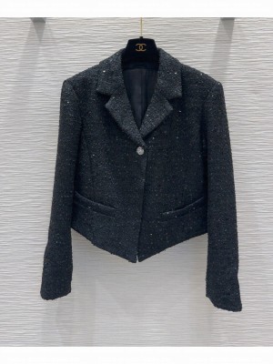Chanel Women's Short Tweed Jacket Black
