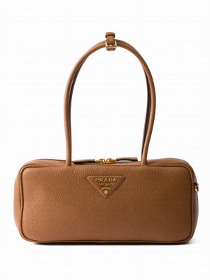 Prada Medium Leather Top-handle Bag 1BB126 Coffee