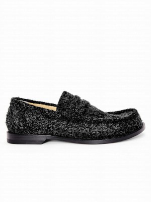 Loewe Women's Campo Loafer In Brushed Suede Black