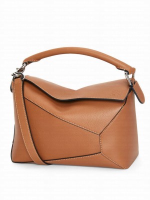 Loewe Mini Puzzle Bag In Classic Calfskin Coffee