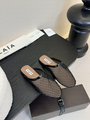 Alaïa MULE IN FISHNET BLACK