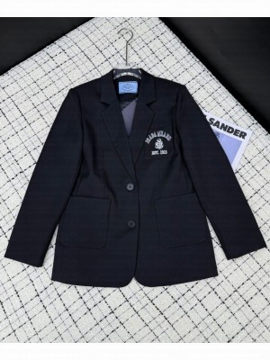 Prada Women's Single-breasted Jacket Black