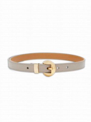 Loewe Pebble Belt In Smooth Calfskin Gray
