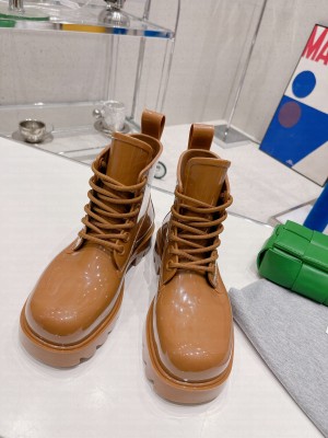 Bottega Veneta Stride Lace-up rubber Boots Brown 2022 Collection