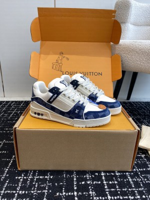 Louis Vuitton Unisex LV Trainer Sneaker Damier Pop Blue