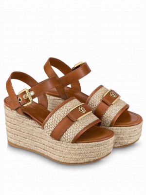 Louis Vuitton Women's Starboard Wedge Sandal Coffee