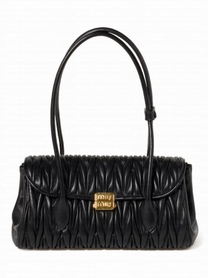 Miumiu Matelasse Nappa Leather Shoulder Bag Black