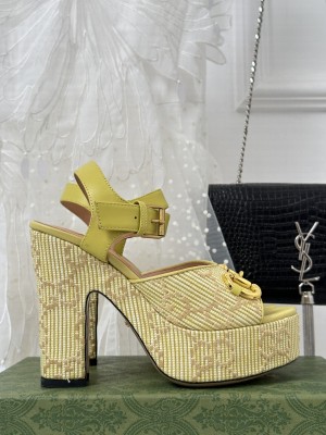 Gucci Women's horsebit 120mm heel with 30mm platform Sandals 02
