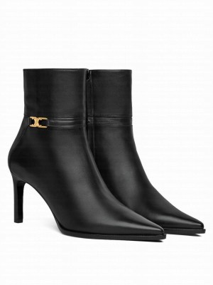Celine Women's Verneuil Ankle Boot With Triomphe In Calfskin Black