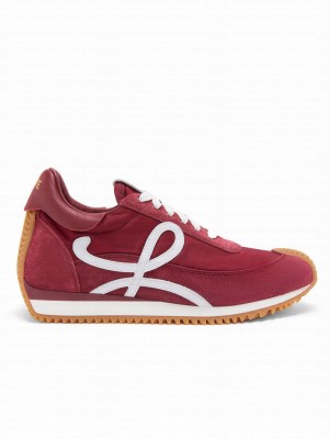 Loewe Unisex Flow Runner In Nylon And Suede Red
