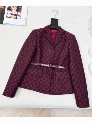 Gucci Women's GG Jacquard Jacket Red