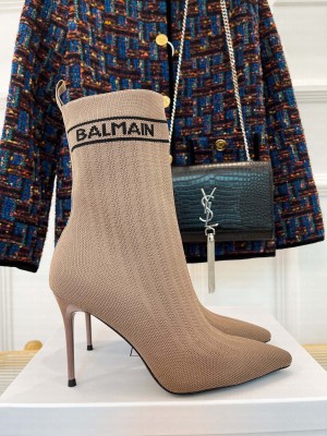 Balmain Women's 9.5cm Skye Stretch Knit Ankle Boots 06