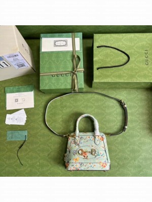 Gucci Horsebit 1955 mini top handle bag 640716 light blue