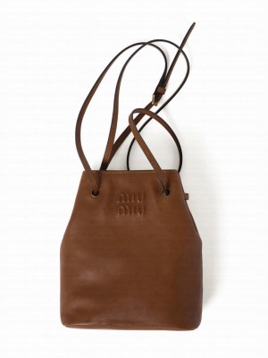 Miumiu Nappa Leather Mini-bag 5NF460 Coffee