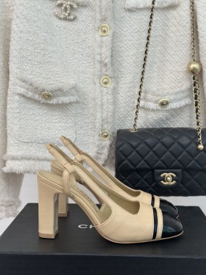 Chanel Suede & Metallic Calfskin Slingback Pumps 2024 05
