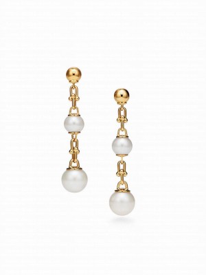 Tiffany Triple Drop Link Earrings Golden