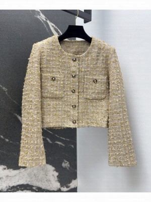 Chanel Women's Tweed Jacket Golden
