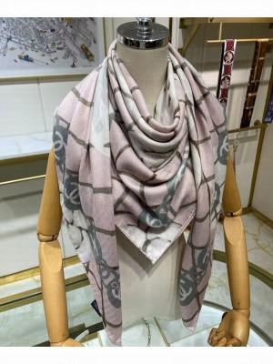 Chanel Women s Camellia Printed Square Scarf Pink