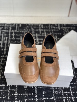 The Row German Training Shoes in Suede & Leather Brown