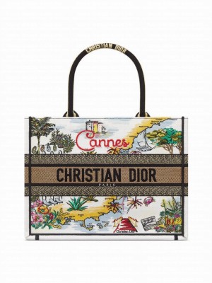 Christian Dior Medium Book Tote Cream