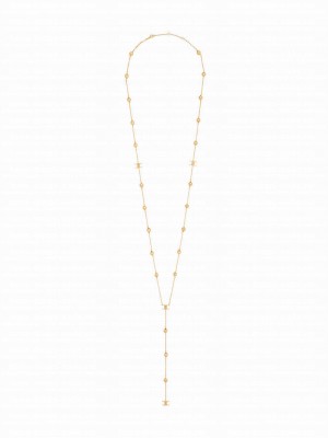 Celine Women's Triomphe Folk Beads Sautoir In Brass With Gold Finish Golden