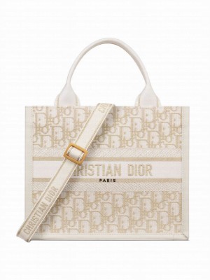 Christian Dior Small Dior Book Tote Cream