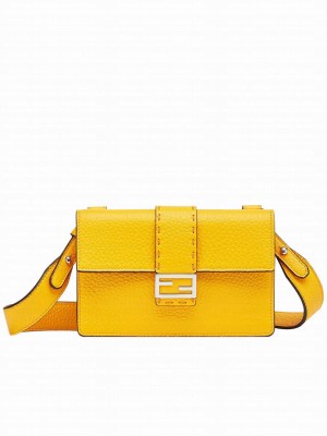 Fendi Baguette Pouch Leather Bag 7M0295 Yellow