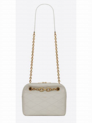 YSL LE MAILLON SMALL CHAIN BAG IN QUILTED LAMBSKIN 6693081 BLANC VINTAGE